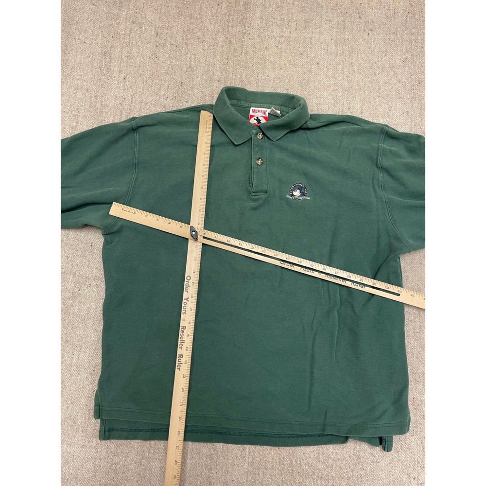 Vintage Mickey Mouse Long Sleeve Polo Shirt Men Extra Large Green 1990s Disney‎ - Picture 5 of 7